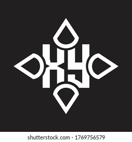 XY Logo monogram with four cone rounded by the shape design template