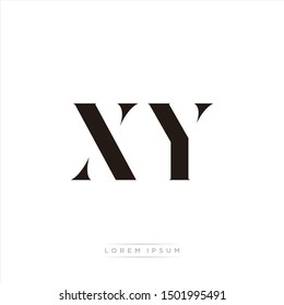 XY logo monogram isolated on white background