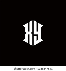 XY Logo monogram with shield shape designs template vector icon modern