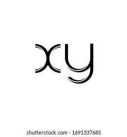 XY Logo monogram with slice rounded modern design template isolated on white background