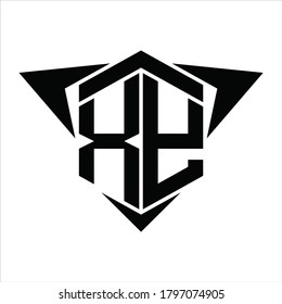 XY Logo monogram with wings arrow around design template on white background