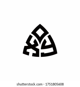 XY monogram logo with modern triangle style design template isolated on white background