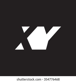 XY negative space letter logo black background