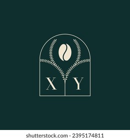 XY Unique and simple logo design combination of letters and coffee bean