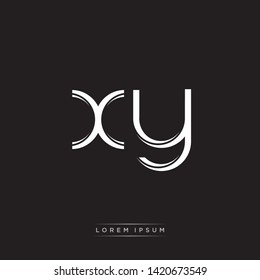 xy x y Logo Initial Letter Split Lowercase Modern Monogram Template Design