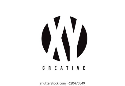 XY X Y White Letter Logo Design with Circle Background Vector Illustration Template.