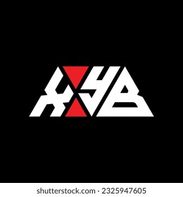 XYB triangle letter logo design with triangle shape. XYB triangle logo design monogram. XYB triangle vector logo template with red color. XYB triangular logo Simple, Elegant, and Luxurious design.