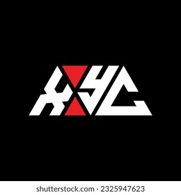 Diseño del logotipo de la letra triangular XYC con forma triangular. Monograma de diseño del logotipo del triángulo XYC. Plantilla de logotipo vectorial de triángulo XYC con color rojo. Logo triangular XYC Diseño sencillo, elegante y lujoso.