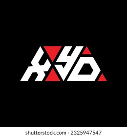 XYD triangle letter logo design with triangle shape. XYD triangle logo design monogram. XYD triangle vector logo template with red color. XYD triangular logo Simple, Elegant, and Luxurious design.