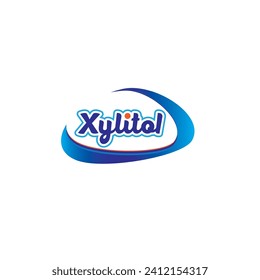 Diseño de forma ovalada del logotipo de Xylitol y diseño del emblema                