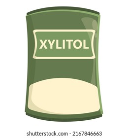 Xylitol powder icon cartoon vector. Food stevia. Protein artificial