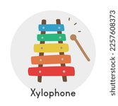 Xylophone clipart cartoon style. Simple cute children