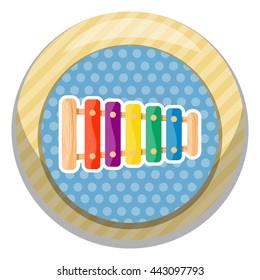 Xylophone colorful icon. Vector illustration in cartoon style