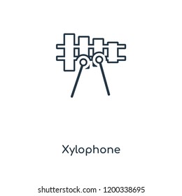 Xylophone concept line icon. Linear Xylophone concept outline symbol design. This simple element illustration can be used for web and mobile UI/UX.