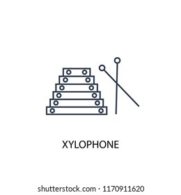 xylophone concept line icon. Simple element illustration. xylophone concept outline symbol design from Music set. Can be used for web and mobile UI/UX
