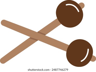 Xylophone Drum Sticks Vector Illustration