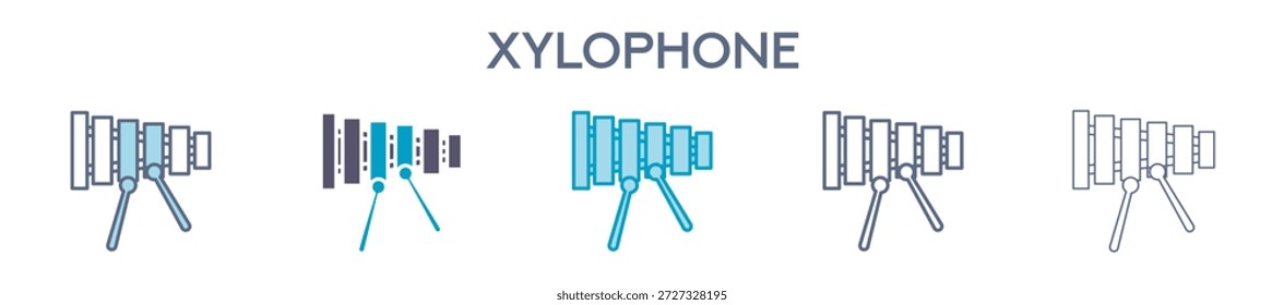 Elemento Xylophone Para Design Gráfico - Estilos Múltiplos. Ilustração Vetorial De Duas Cores E Preto. Vários Designs De Ícones Podem Ser Usados Para Celular, Interface Do Usuário, Web