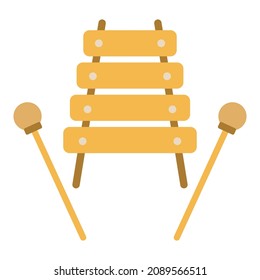 xylophone flat clipart vector illustration