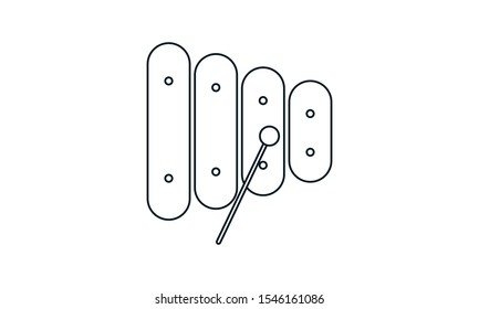 Xylophone flat icon graphical symbol.