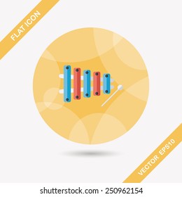 Xylophone flat icon with long shadow,eps10