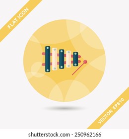 Xylophone flat icon with long shadow,eps10
