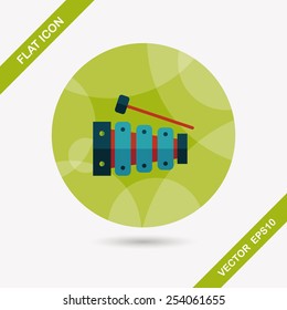 Xylophone flat icon with long shadow,eps10