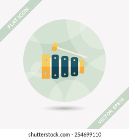Xylophone flat icon with long shadow,eps10