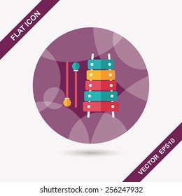 Xylophone flat icon with long shadow,eps10