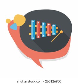 Xylophone flat icon with long shadow,eps10