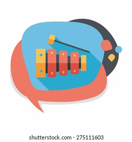 Xylophone flat icon with long shadow,eps10