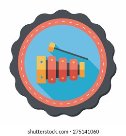 Xylophone flat icon with long shadow,eps10