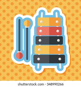 Xylophone flat icon with long shadow,eps10