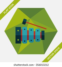 Xylophone flat icon with long shadow,eps10