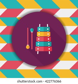 Xylophone flat icon with long shadow,eps10