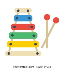 xylophone flat icon. You can be used xylophone icon for several purposes.