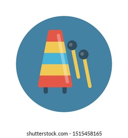 xylophone glyph flat vector icon