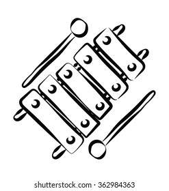 Xylophone Hand Drawn Vector Icon