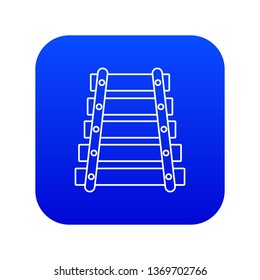 Xylophone icon blue vector isolated on white background