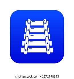 Xylophone icon blue vector isolated on white background