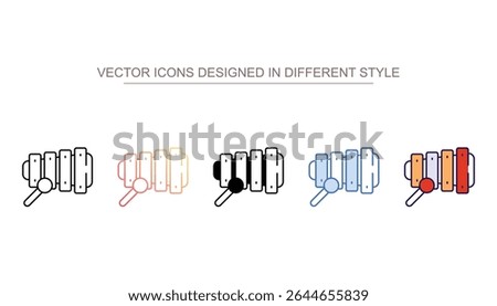 Xylophone icon design with white background stock illustration