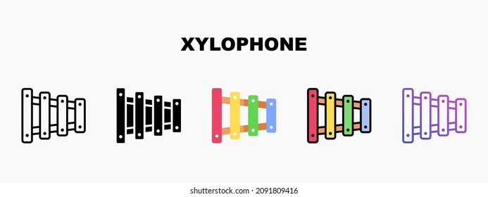 Xylophone icon designed in outline flat glyph filled line and gradient. Perfect for website mobile app presentation and any other projects. Enjoy this icon for your project.