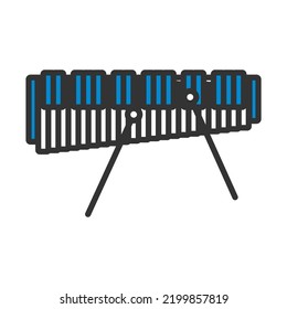 Xylophone Icon. Editable Bold Outline With Color Fill Design. Vector Illustration.