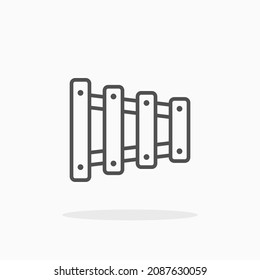 Xylophone icon. Editable Stroke and pixel perfect. Outline style. Vector illustration. Enjoy this icon for your project.