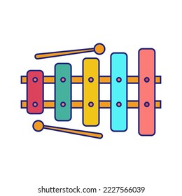 Xylophone Icon Flat Design Vector