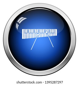 Xylophone Icon. Glossy Button Design. Vector Illustration.