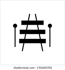 Xylophone icon with glyph style vector for your web design, logo, UI. illustration