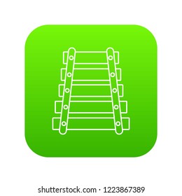 Xylophone icon green vector isolated on white background