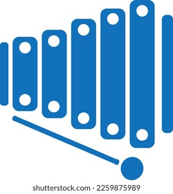 Xylophone icon, xylophone instrument icon blue vector