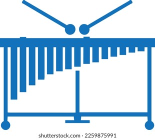 Xylophone icon, xylophone instrument icon blue vector