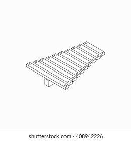 Xylophone icon, isometric 3d style